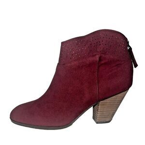 Red and Violet Jackson Lazer Cut Topline Booties tan taupe Size US size 6.5